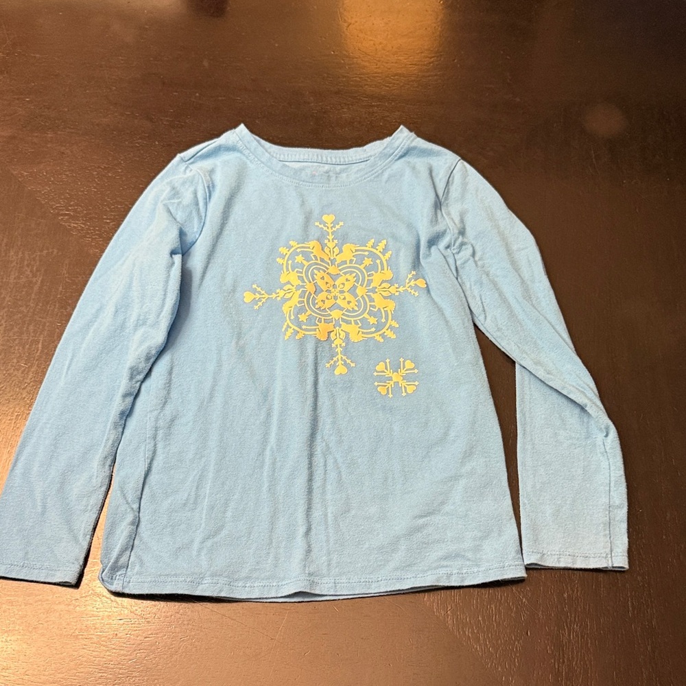 Cat & Jack Light Blue Long Sleeve Tee with Yellow Design